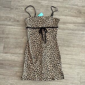 NWT- Leopard Print Spaghetti Strap Dress